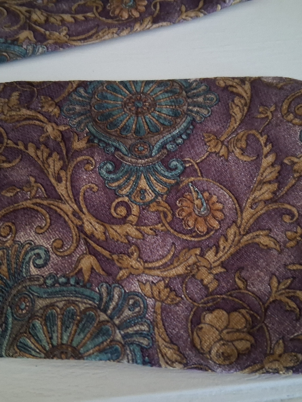 Christian Dior Silk Tie/ Vintage/ Purple and Teal Paisley - Picture 7 of 9